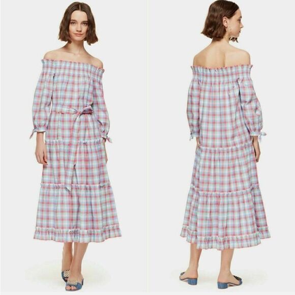 kate spade Dresses & Skirts - Kate Spade Broome Street Madras Off-Shoulder Dress
